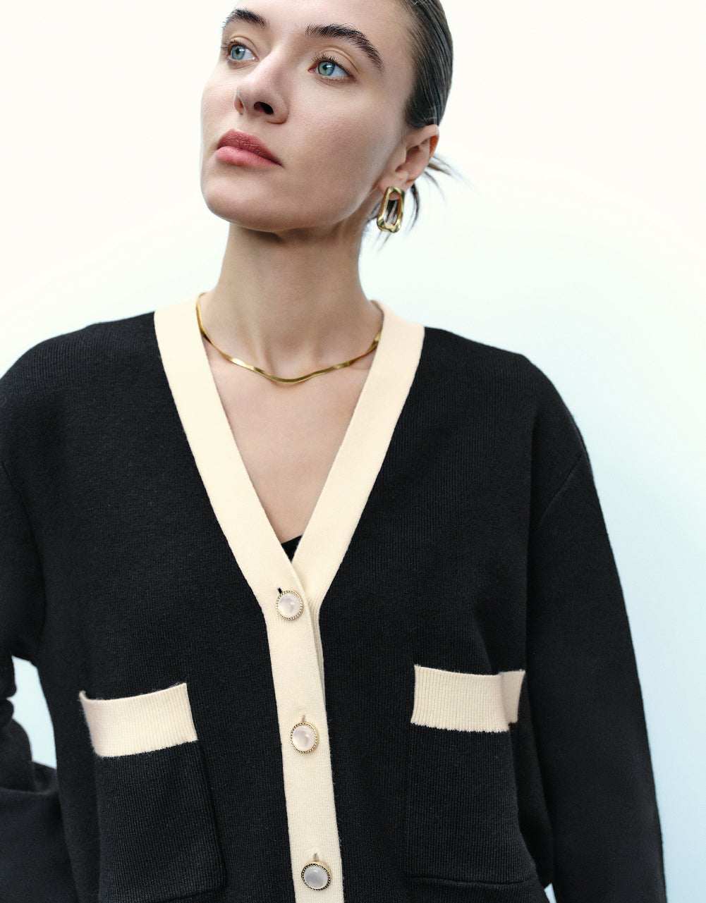 V-Neck Knitted Cardigan