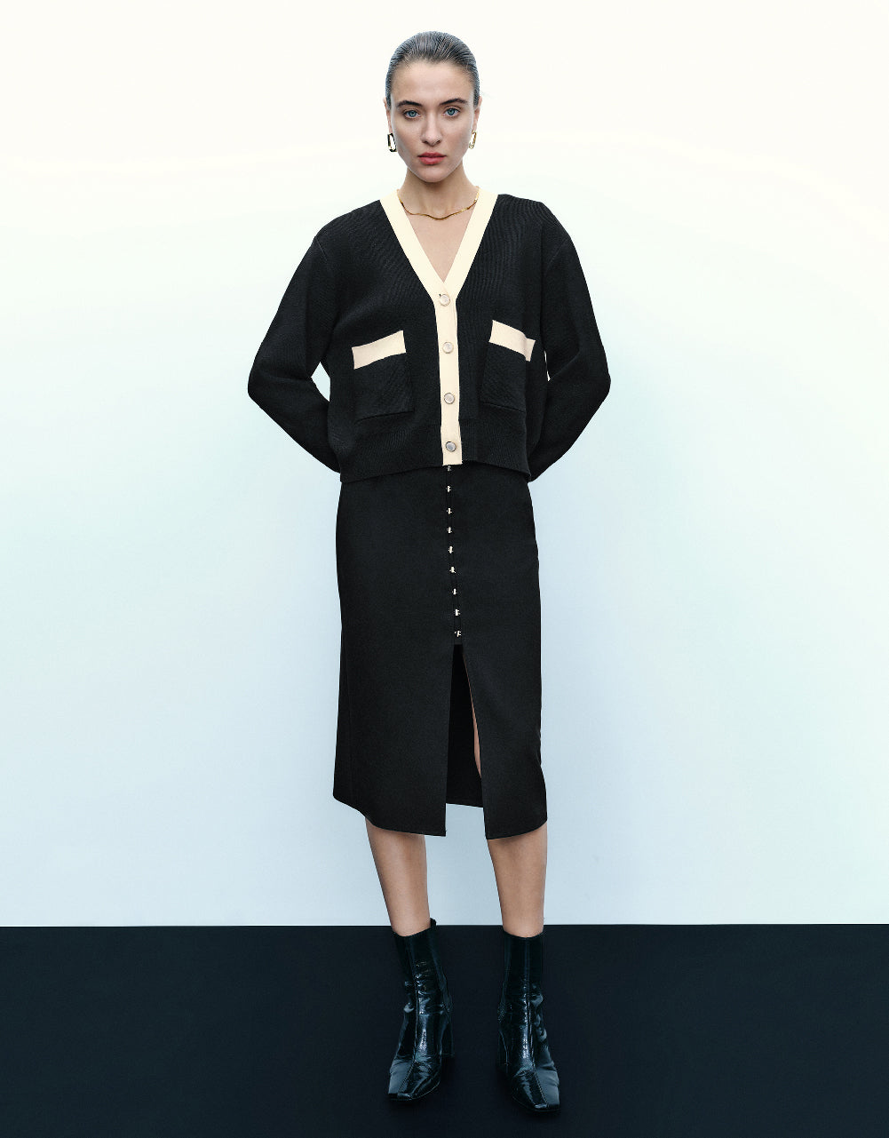 V-Neck Knitted Cardigan