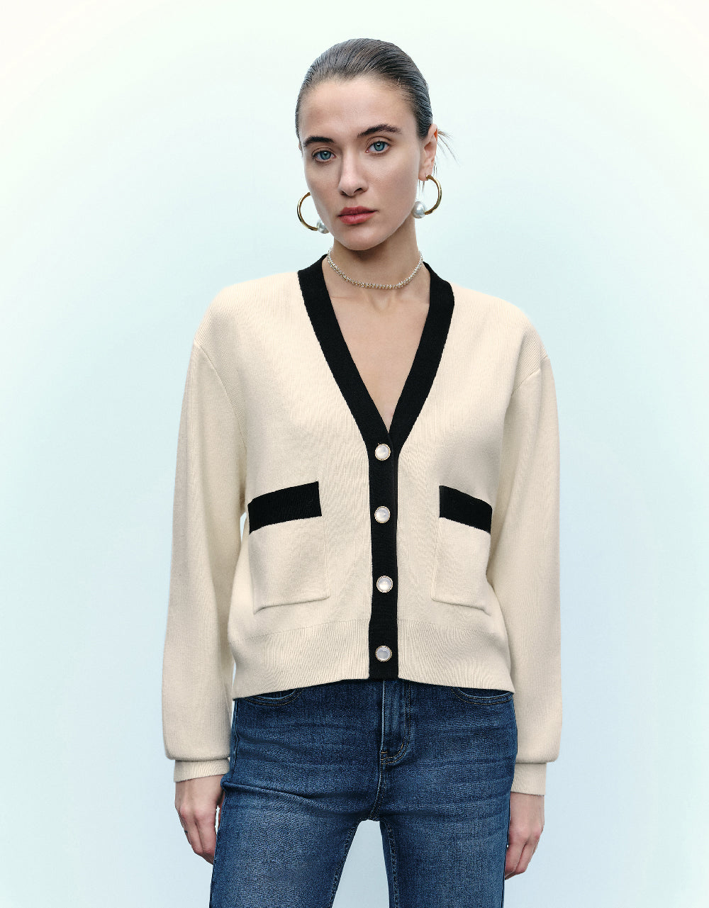 V-Neck Knitted Cardigan