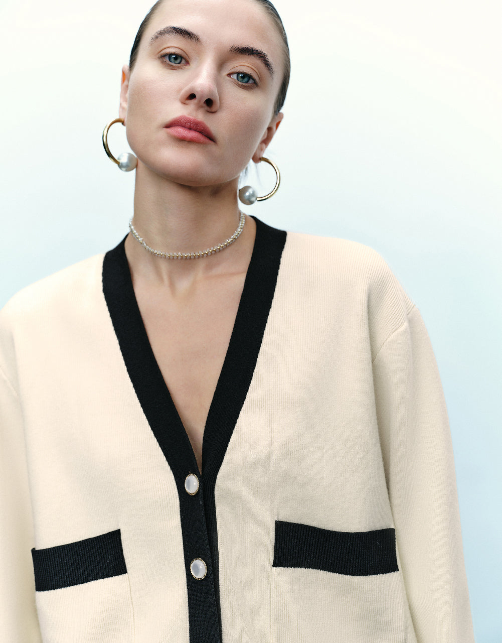 V-Neck Knitted Cardigan