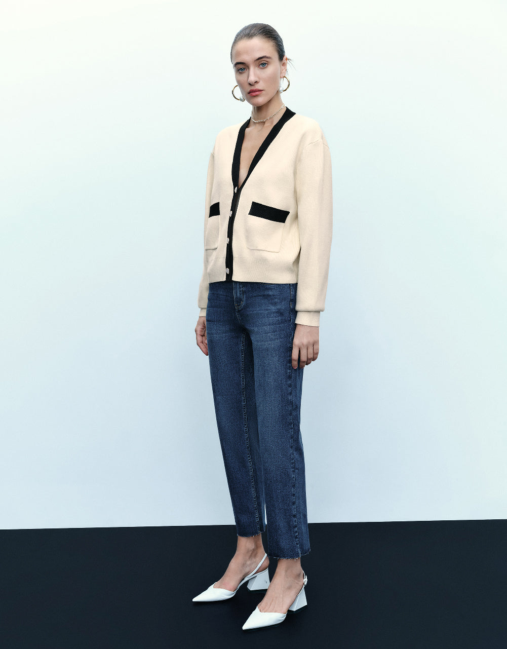 V-Neck Knitted Cardigan