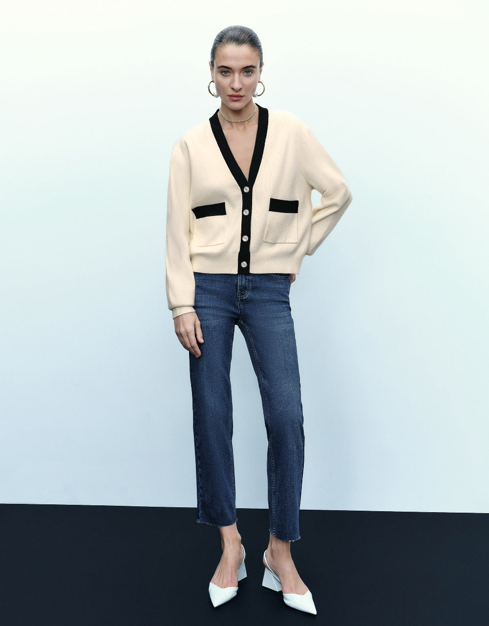 V-Neck Knitted Cardigan