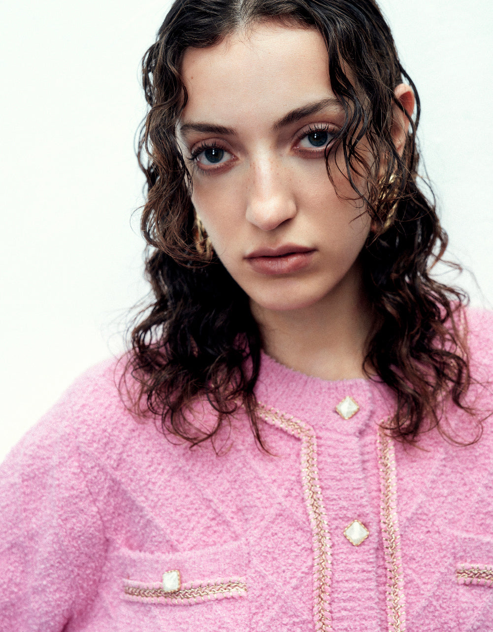 Crew Neck Knitted Cardigan