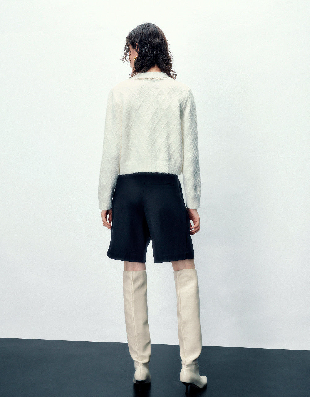 Crew Neck Knitted Cardigan