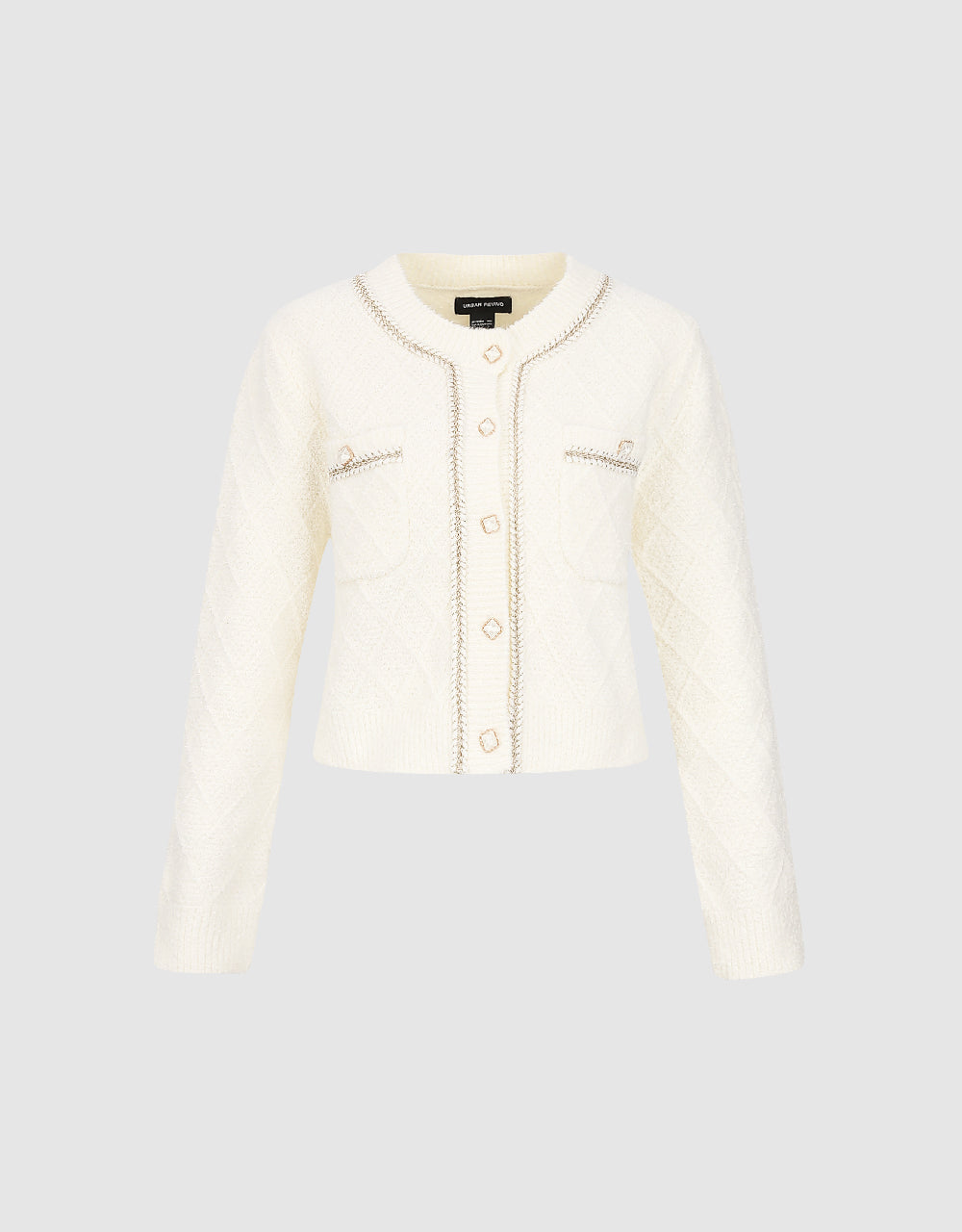 Crew Neck Knitted Cardigan