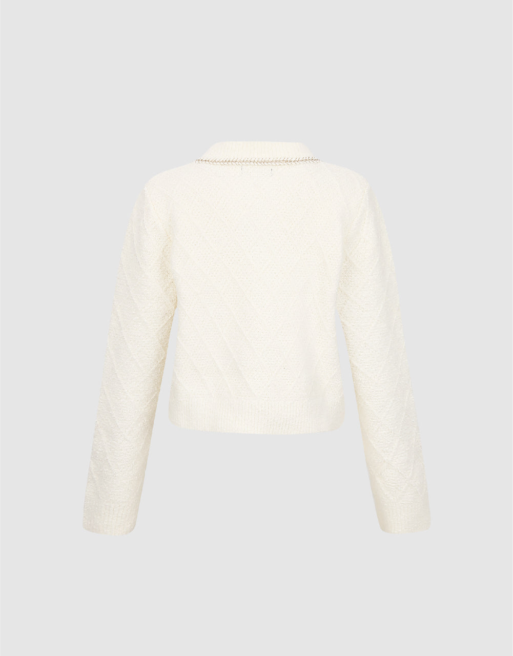 Crew Neck Knitted Cardigan