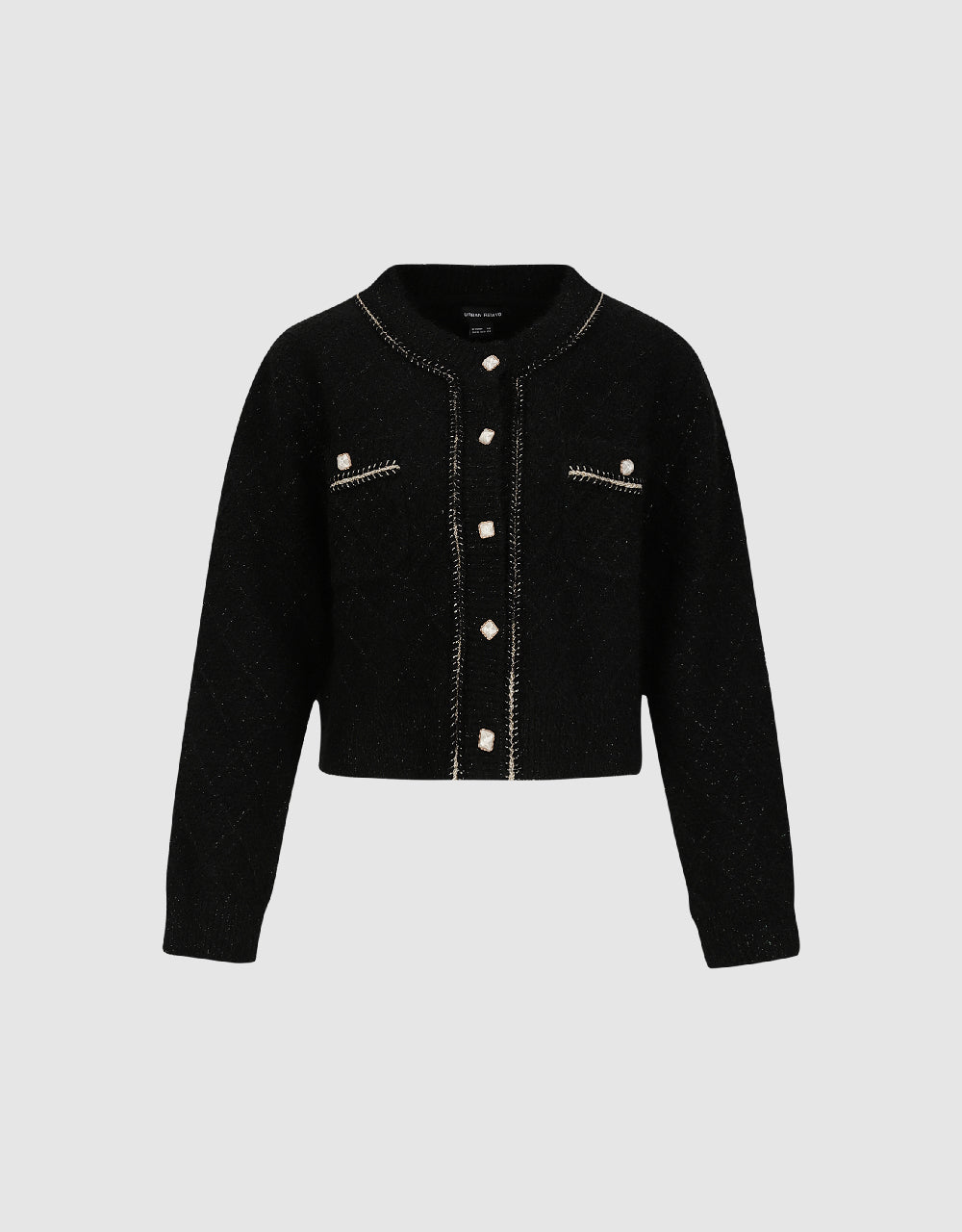 Crew Neck Knitted Cardigan