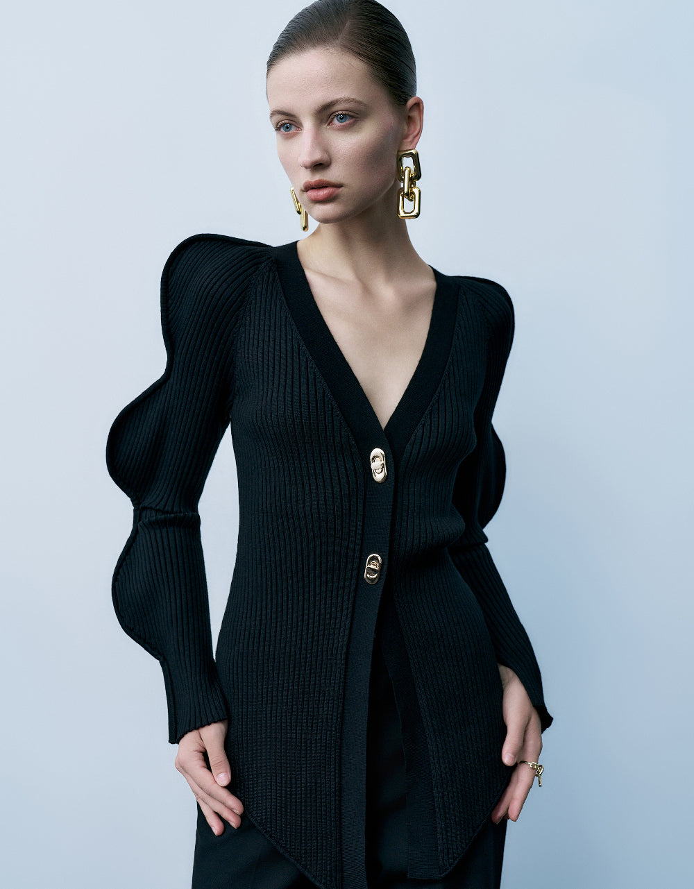 Skinny V-Neck Knitted Cardigan