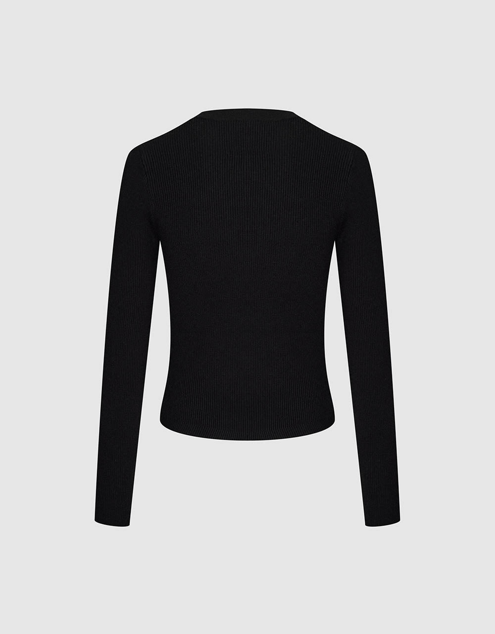 Cut-Out Skinny Knitted T-Shirt