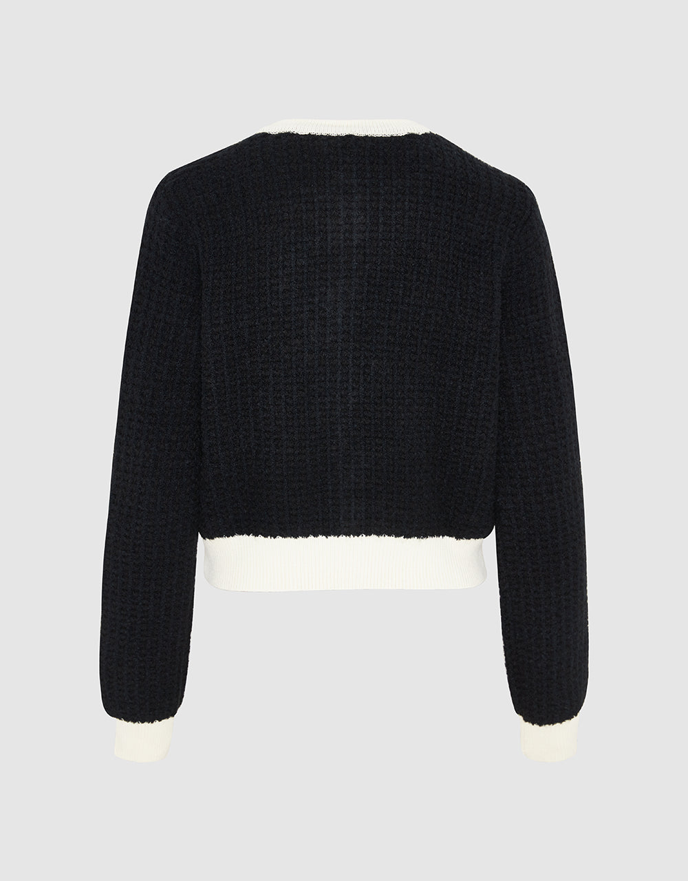Crew Neck Knitted Cardigan