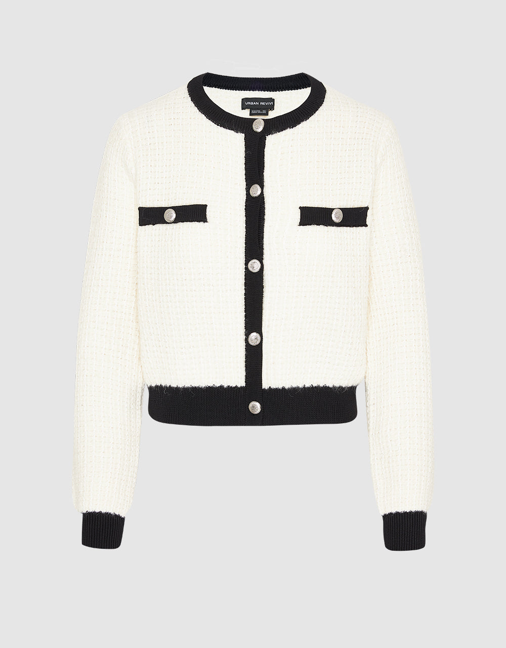 Crew Neck Knitted Cardigan