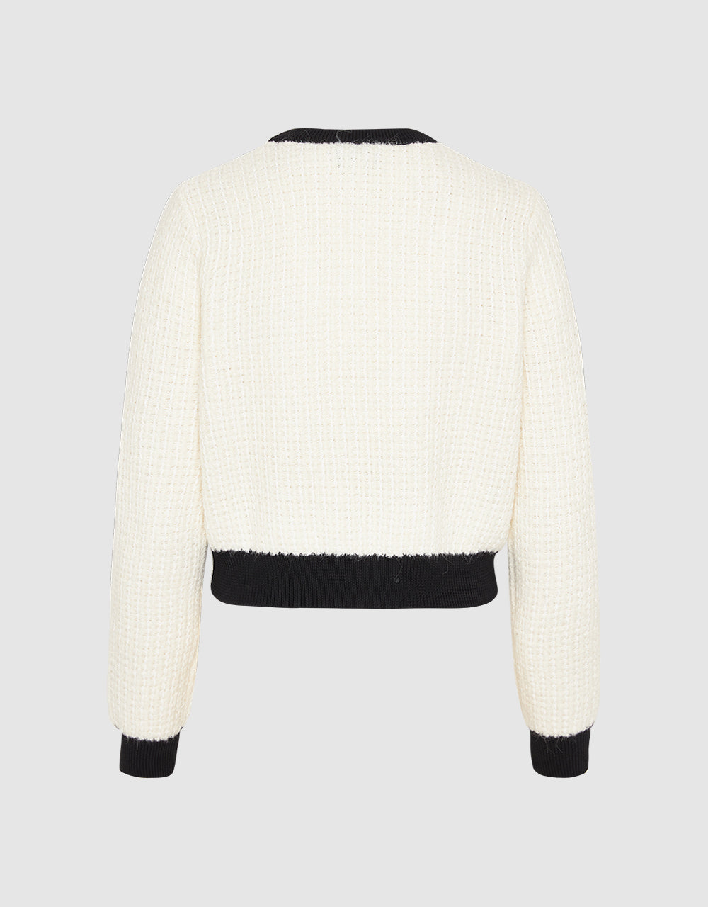 Crew Neck Knitted Cardigan