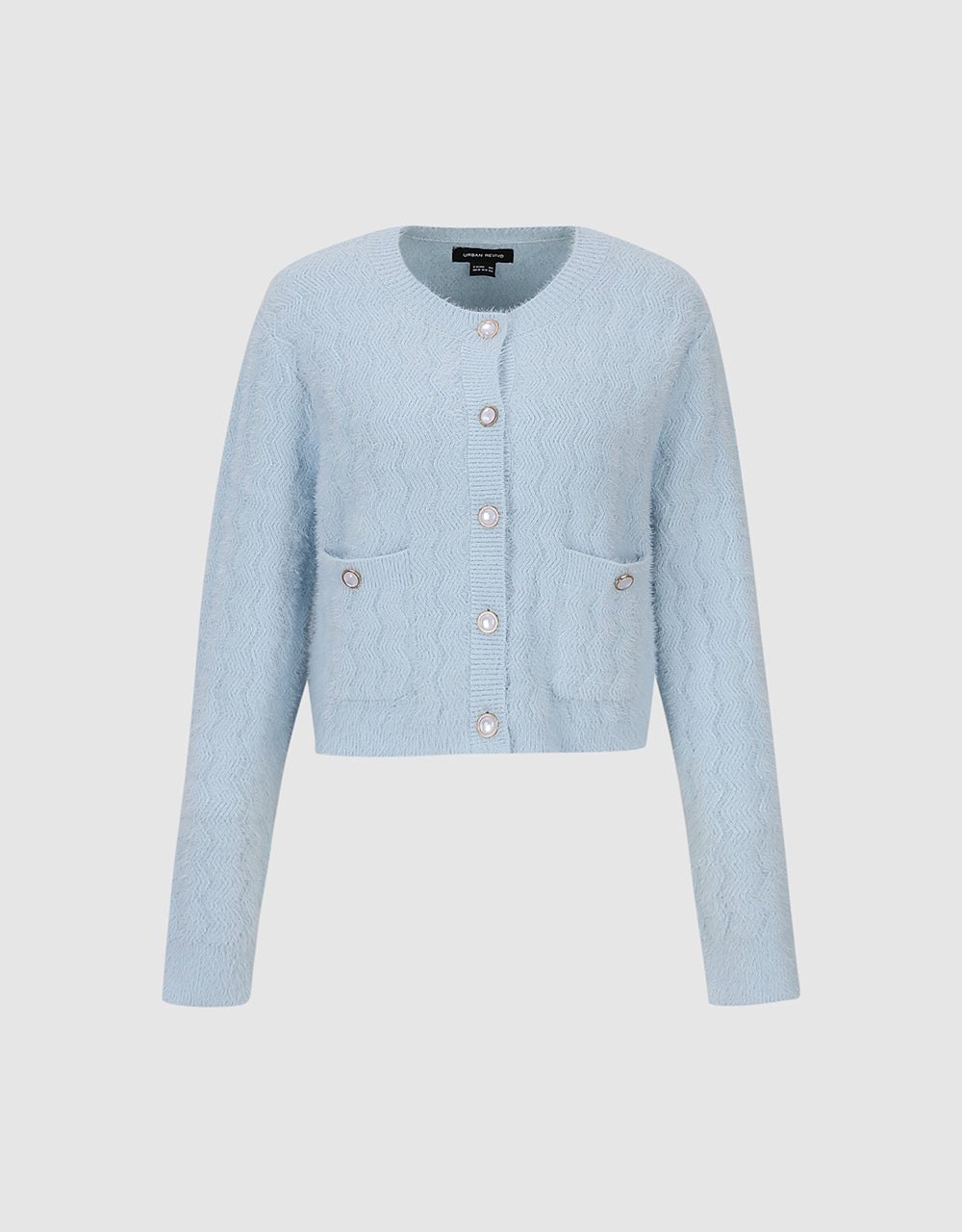 Button Up Crew Neck Knitted Cardigan