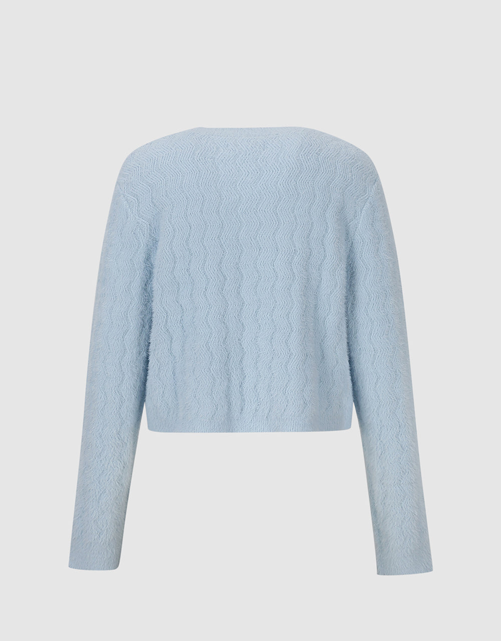 Button Up Crew Neck Knitted Cardigan