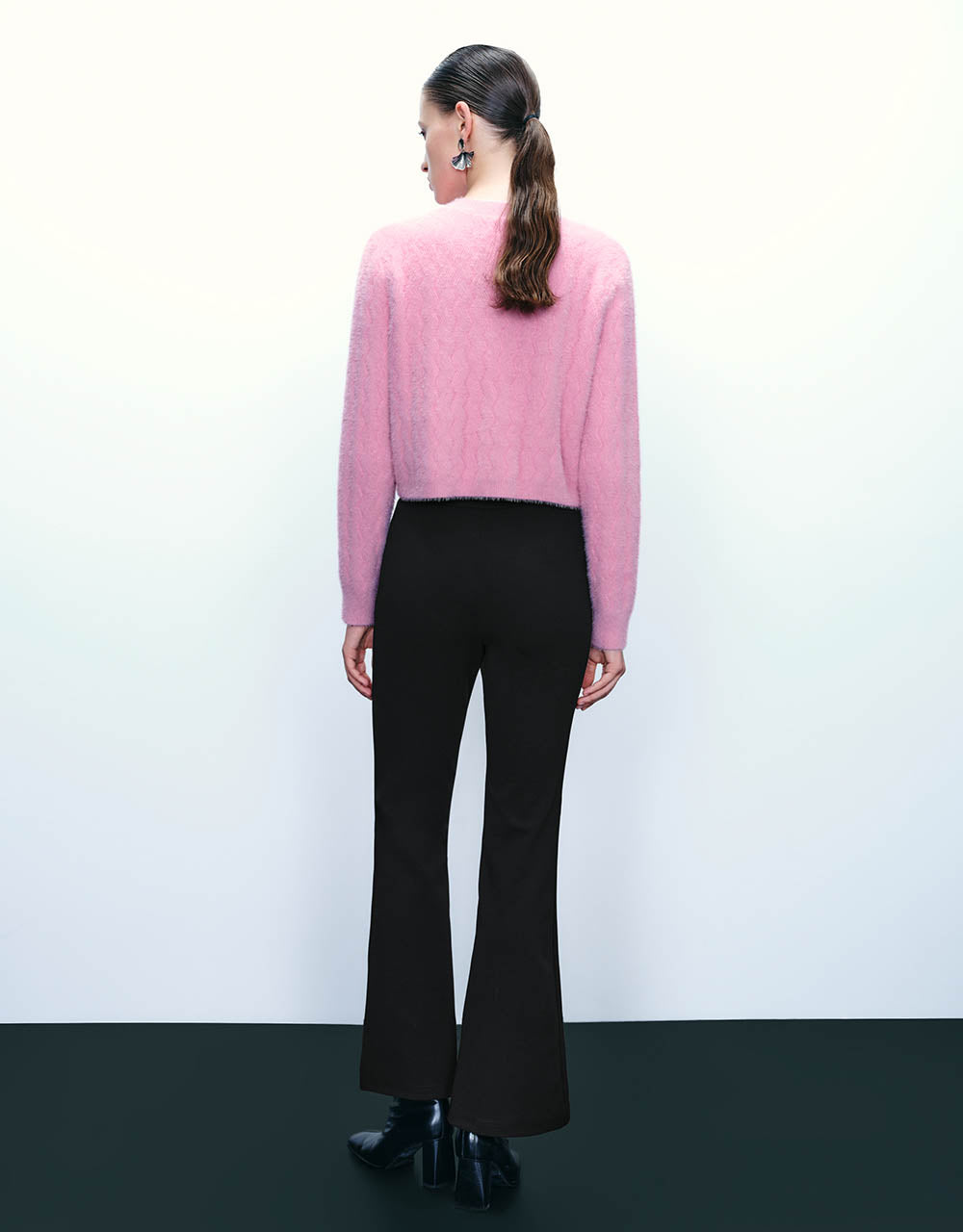 Button Up Crew Neck Knitted Cardigan