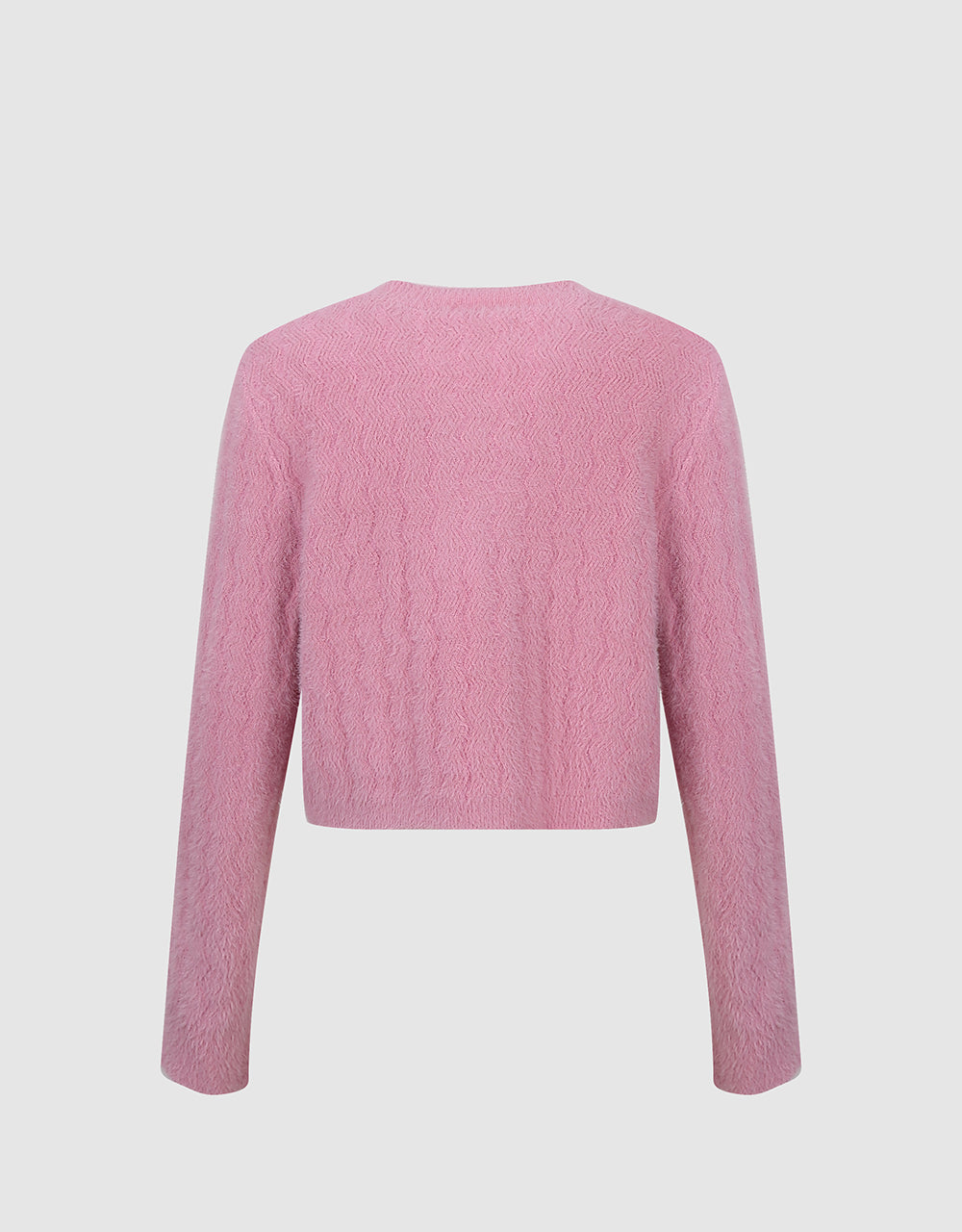 Button Up Crew Neck Knitted Cardigan