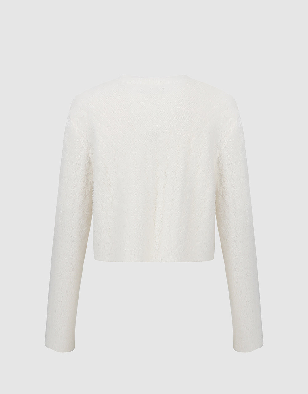 Button Up Crew Neck Knitted Cardigan