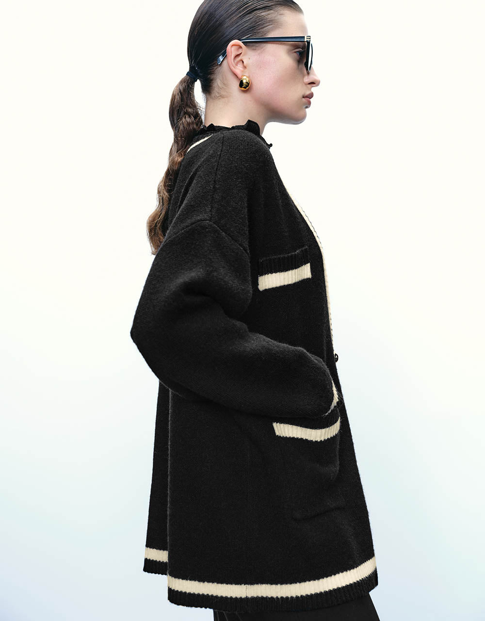 V-Neck Knitted Cardigan