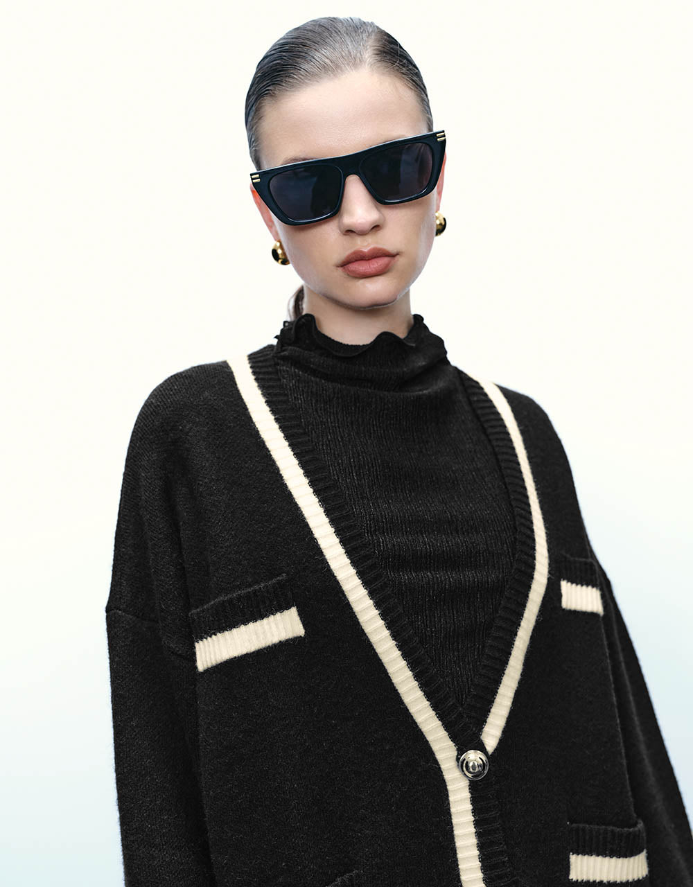 V-Neck Knitted Cardigan