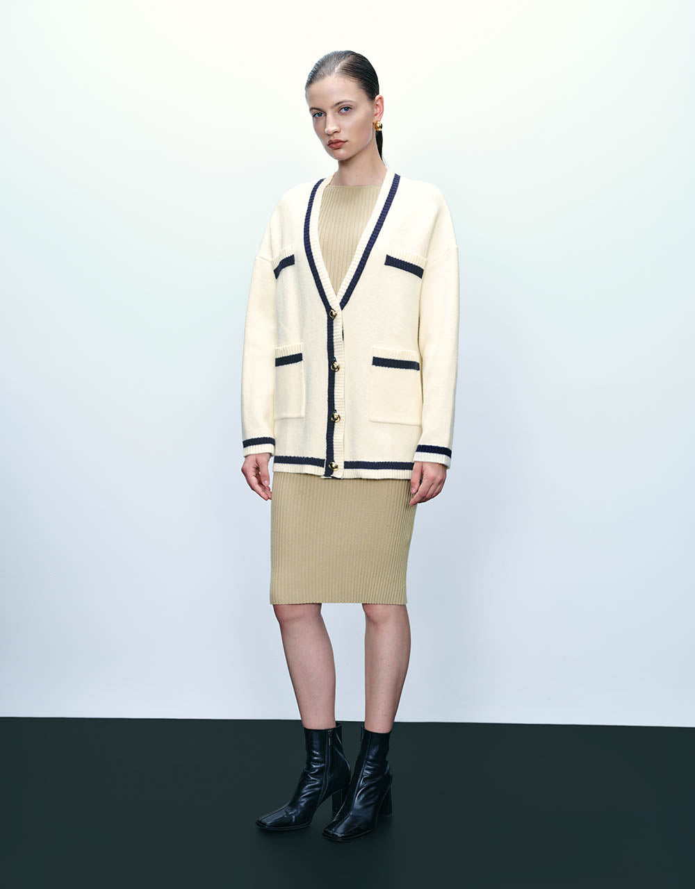 V-Neck Knitted Cardigan