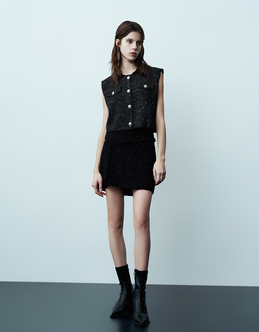 Crew Neck Knitted Waistcoat