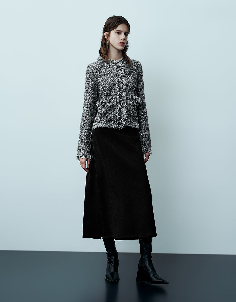 Raw Hem Knitted Cardigan