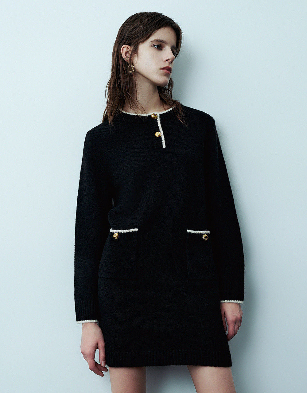 Crew Neck Knitted Dress