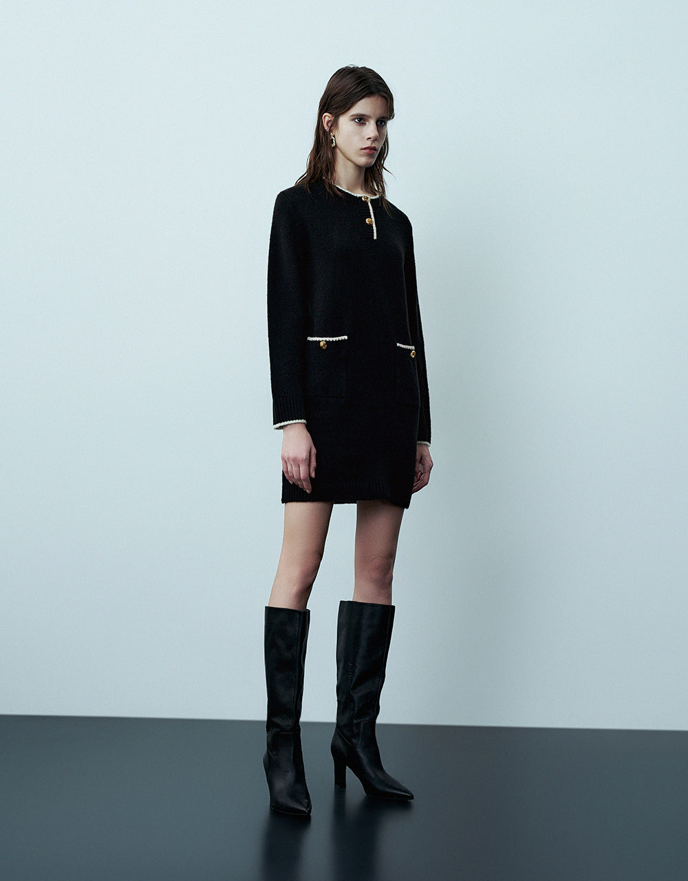 Crew Neck Knitted Dress