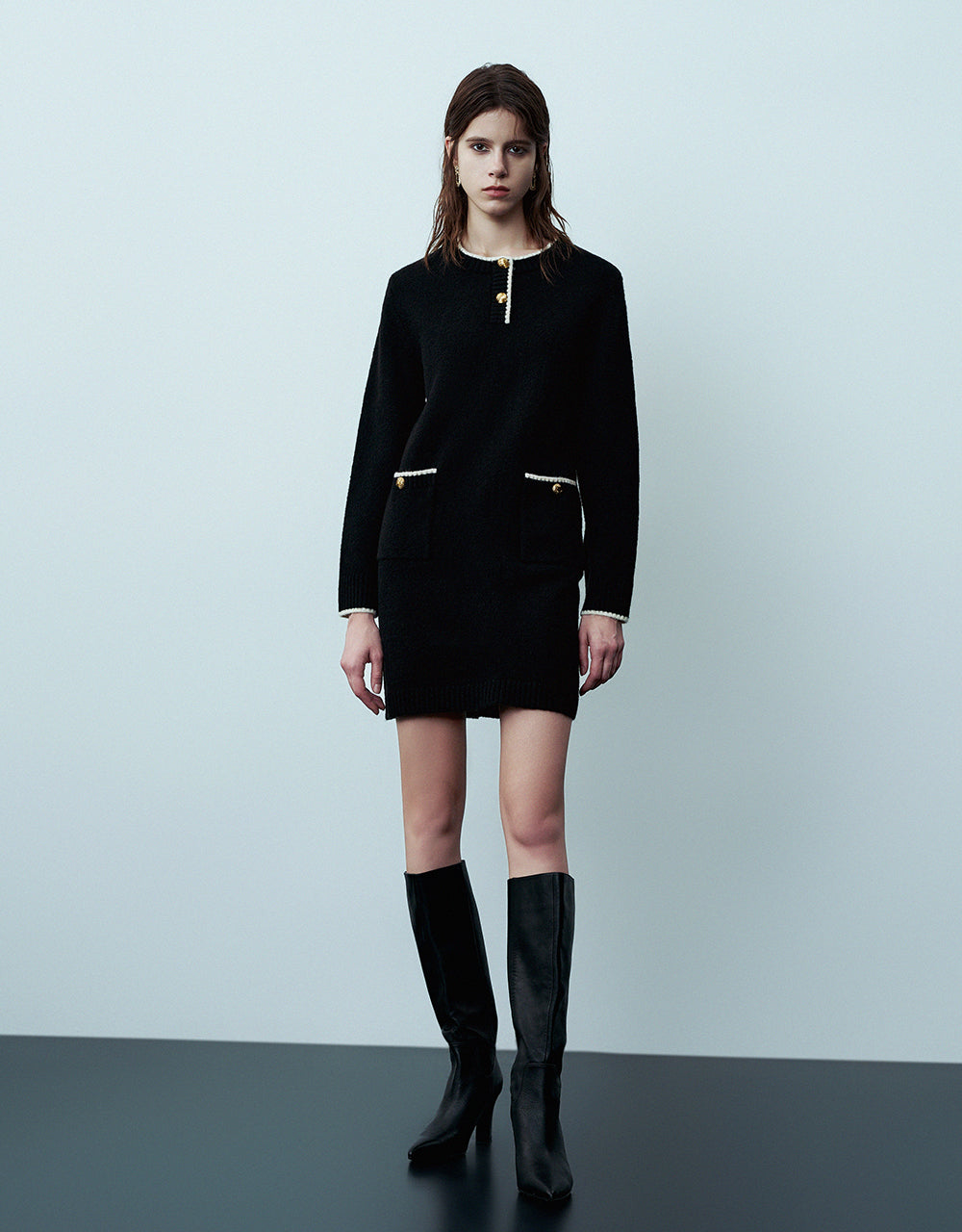 Crew Neck Knitted Dress