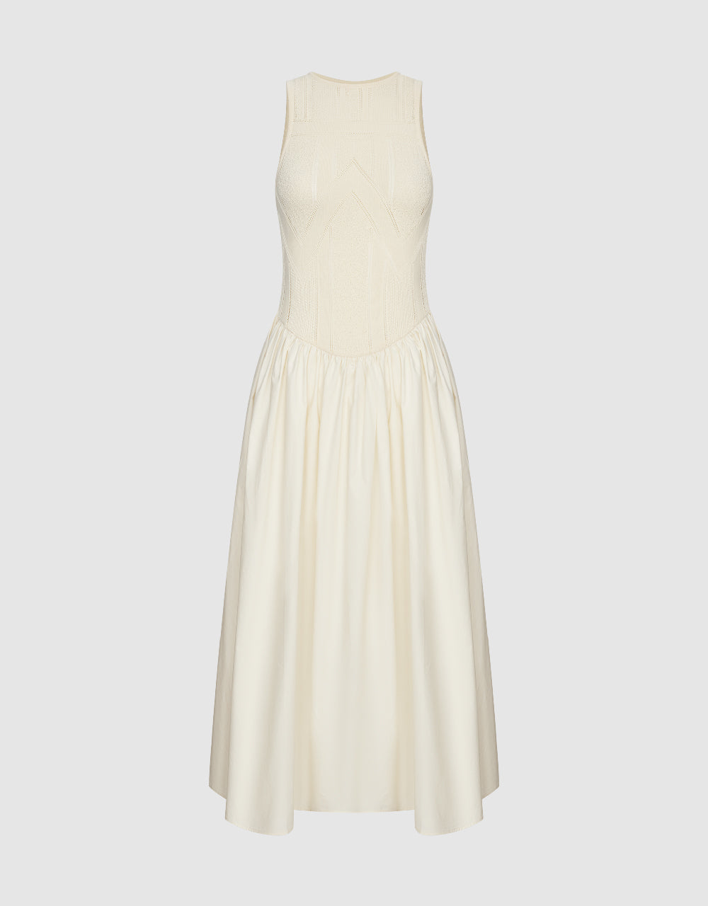 Sleeveless Crew Neck Knitted Dress