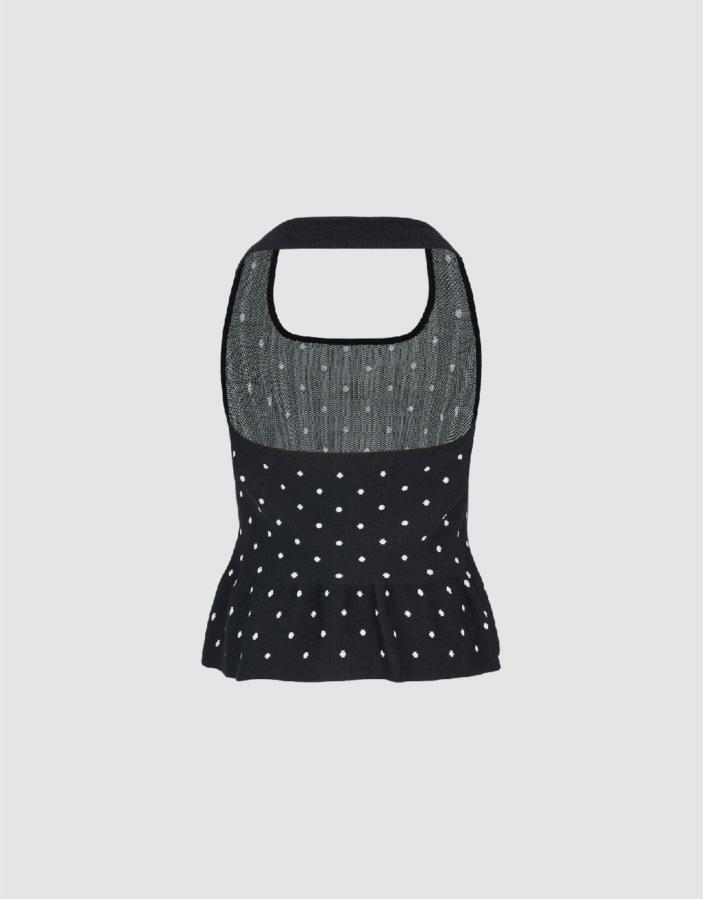 Halter Neck Polka Dot Knitted Top