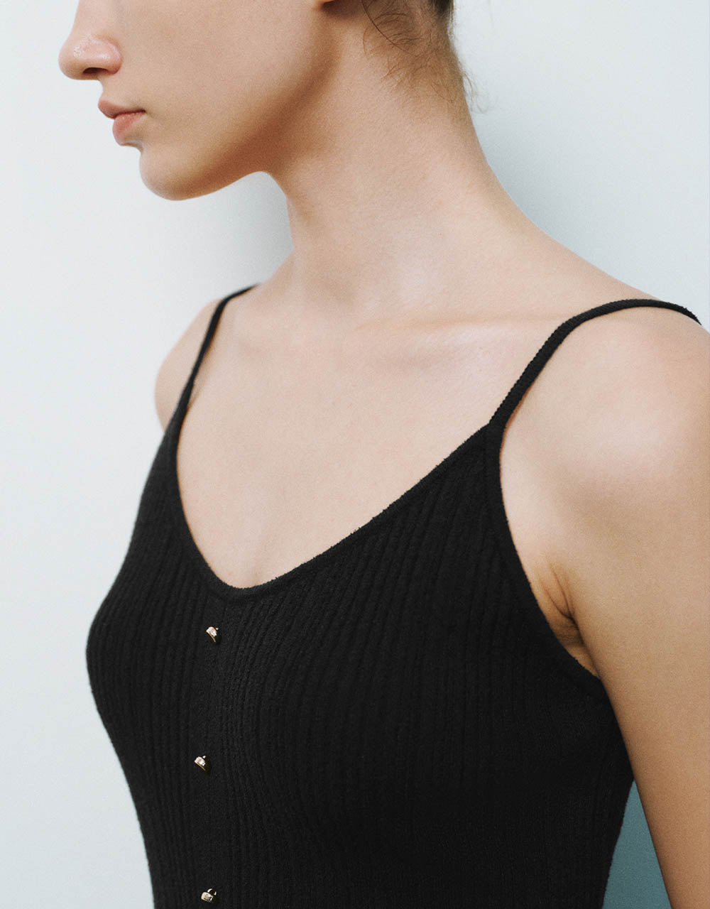 V-Neck Knitted Skinny Cami Top