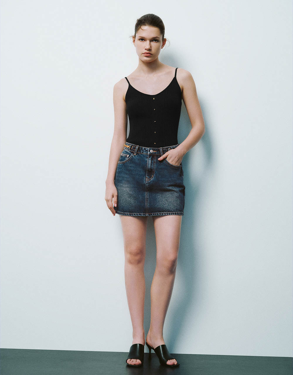 V-Neck Knitted Skinny Cami Top