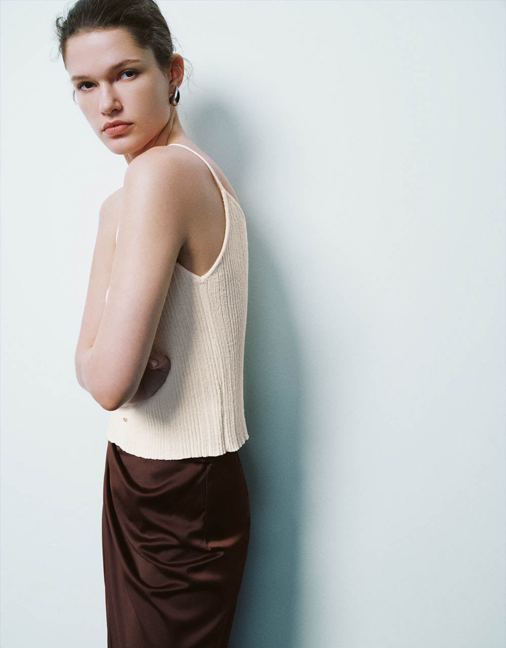 V-Neck Knitted Skinny Cami Top