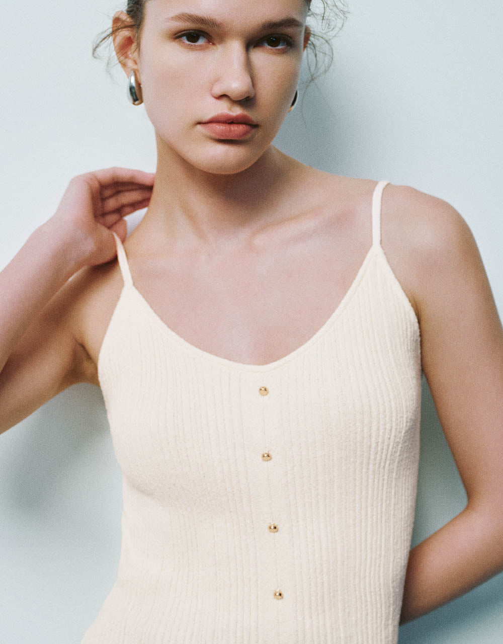V-Neck Knitted Skinny Cami Top