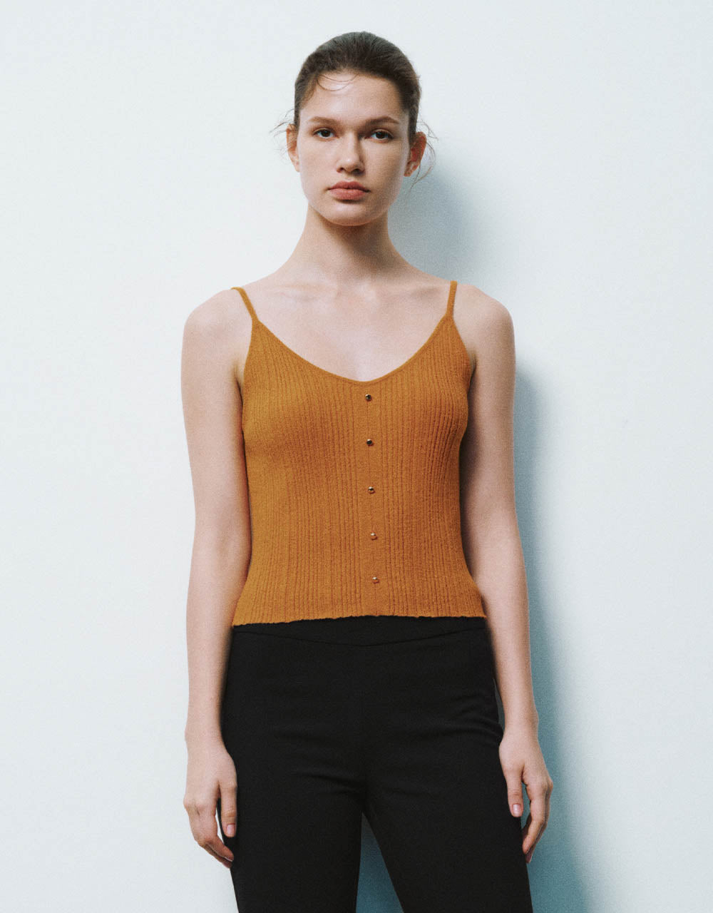 V-Neck Knitted Skinny Cami Top