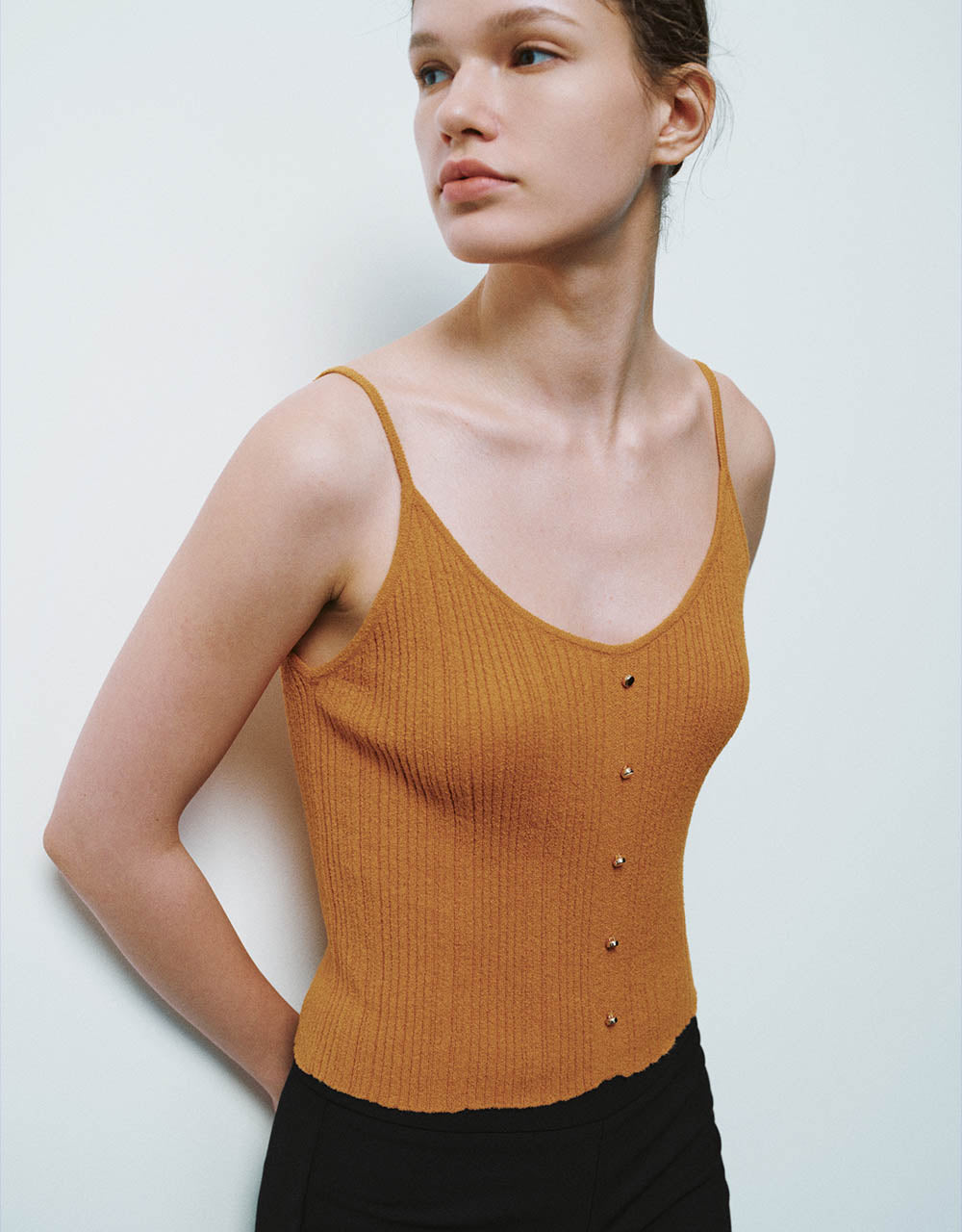 V-Neck Knitted Skinny Cami Top