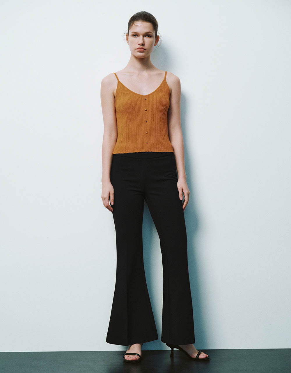 V-Neck Knitted Skinny Cami Top