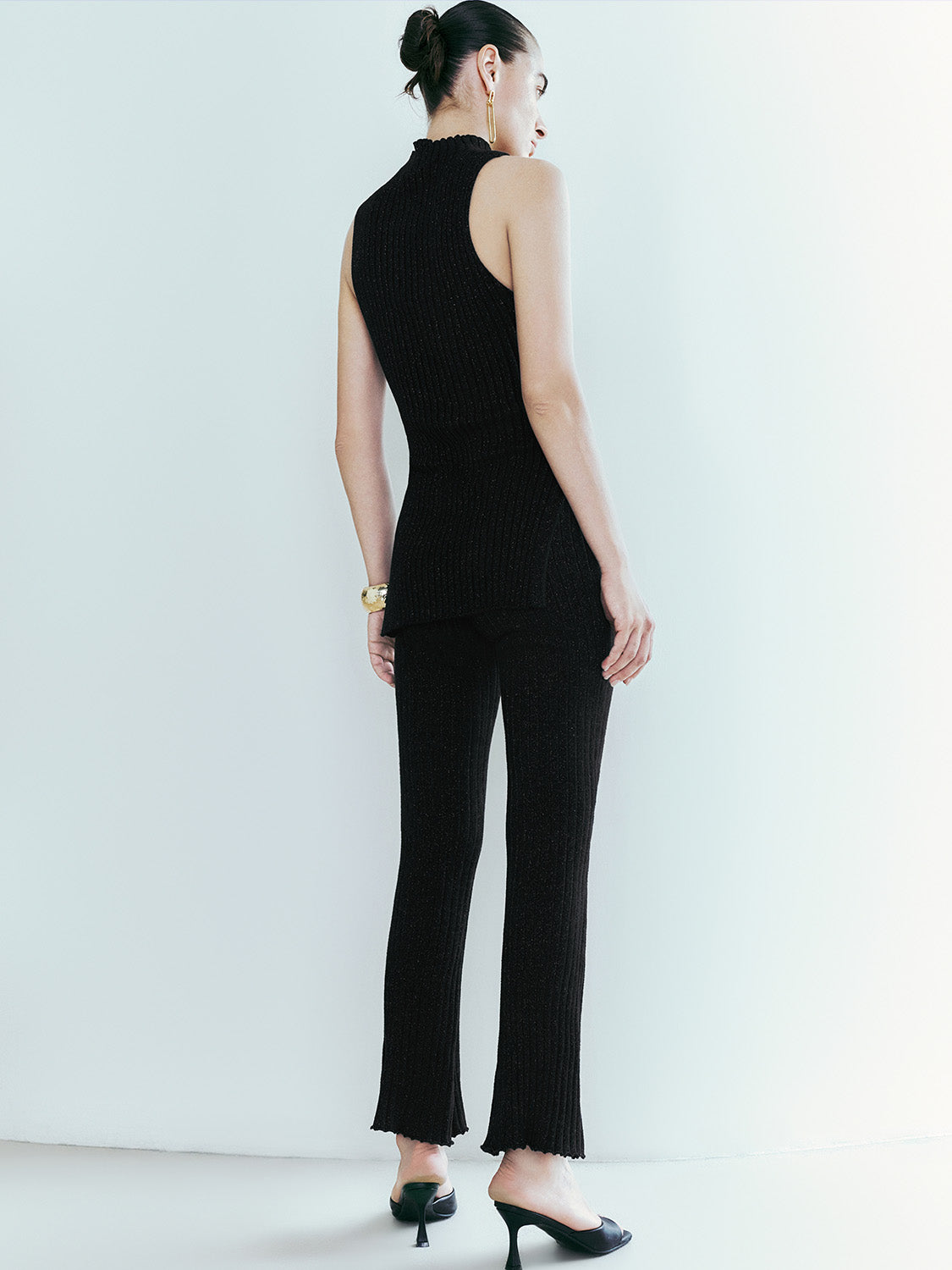 Mock Neck Skinny Knitted Tank Top
