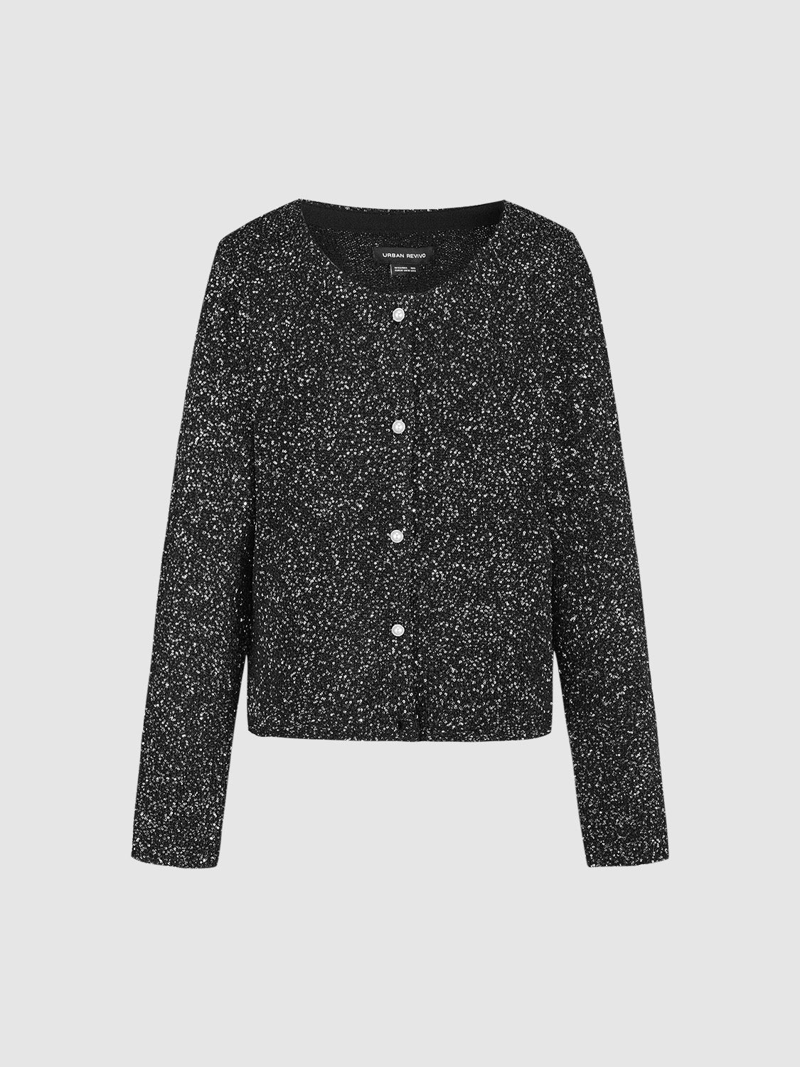 Crew Neck Knitted Cardigan