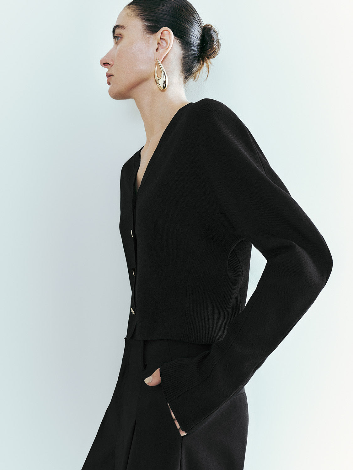 V-Neck Skinny Knitted Cardigan