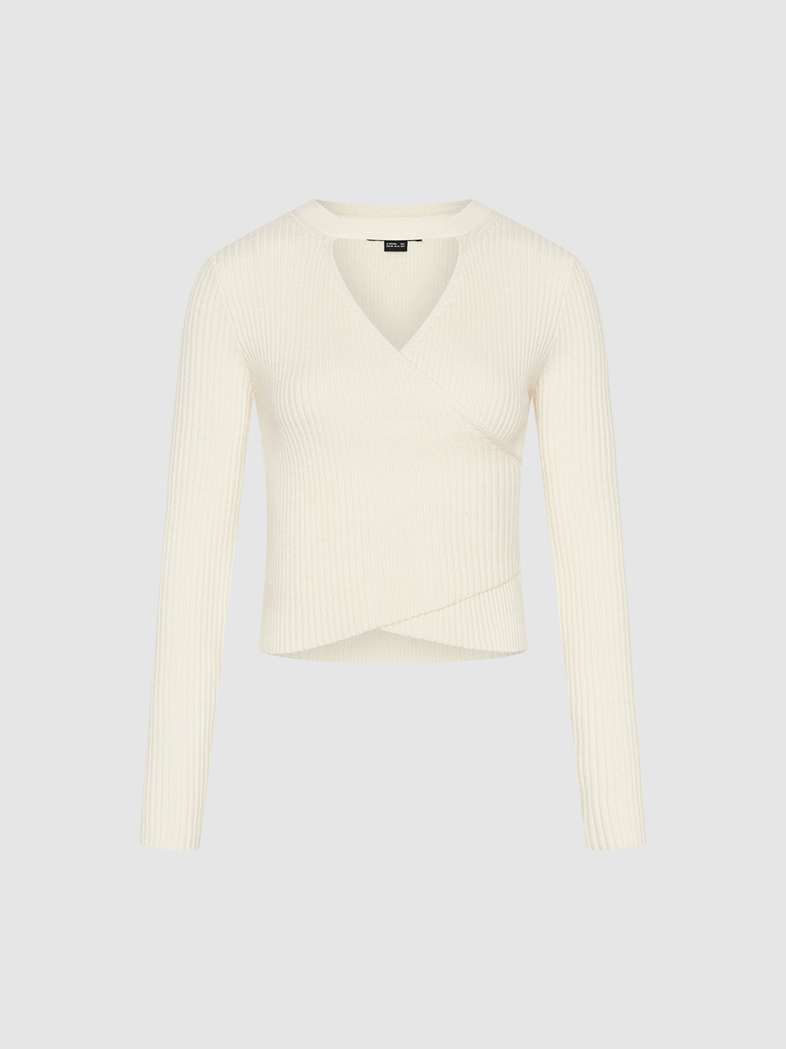Keyhole Neck Skinny Knitted T-Shirt