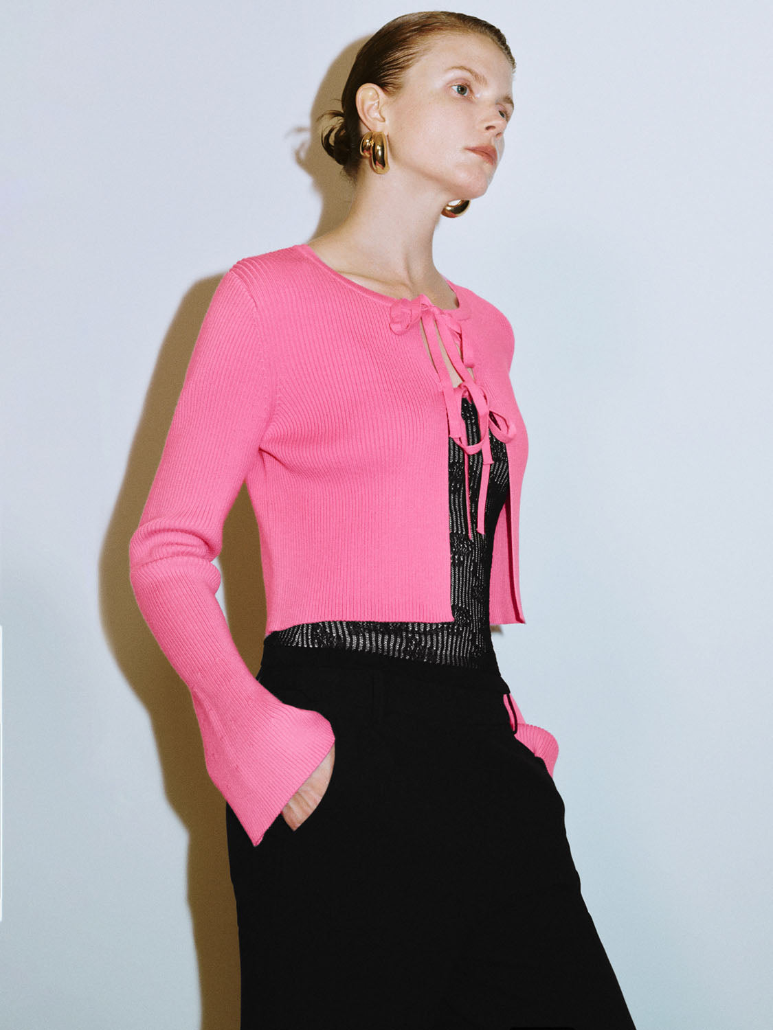 Lace Up Front Knitted Cardigans