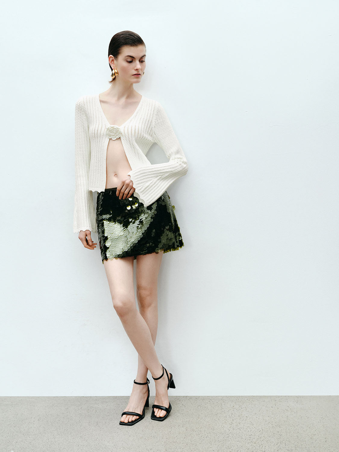 Flower Decor Knitted Cardigans