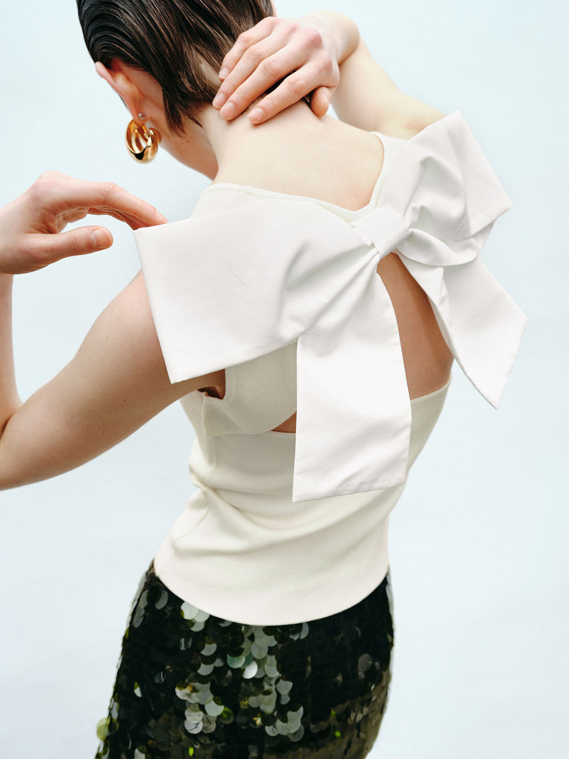 Knitted Square Collar Tops