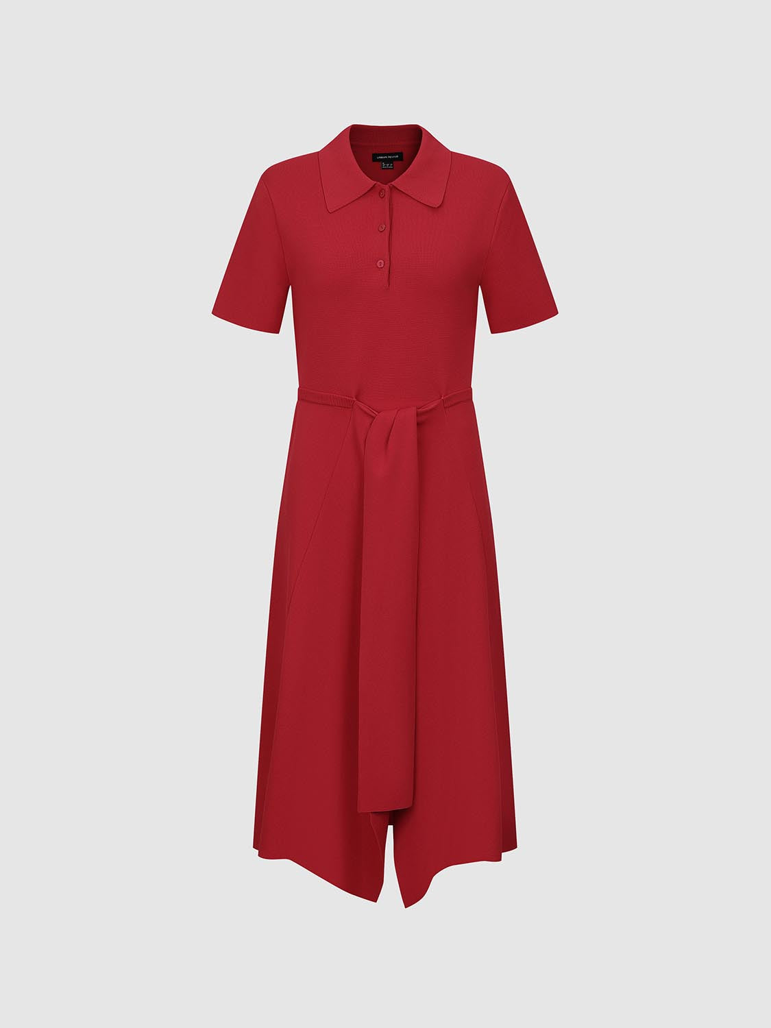 Knot-Front Knitted Polo Midi Dresses
