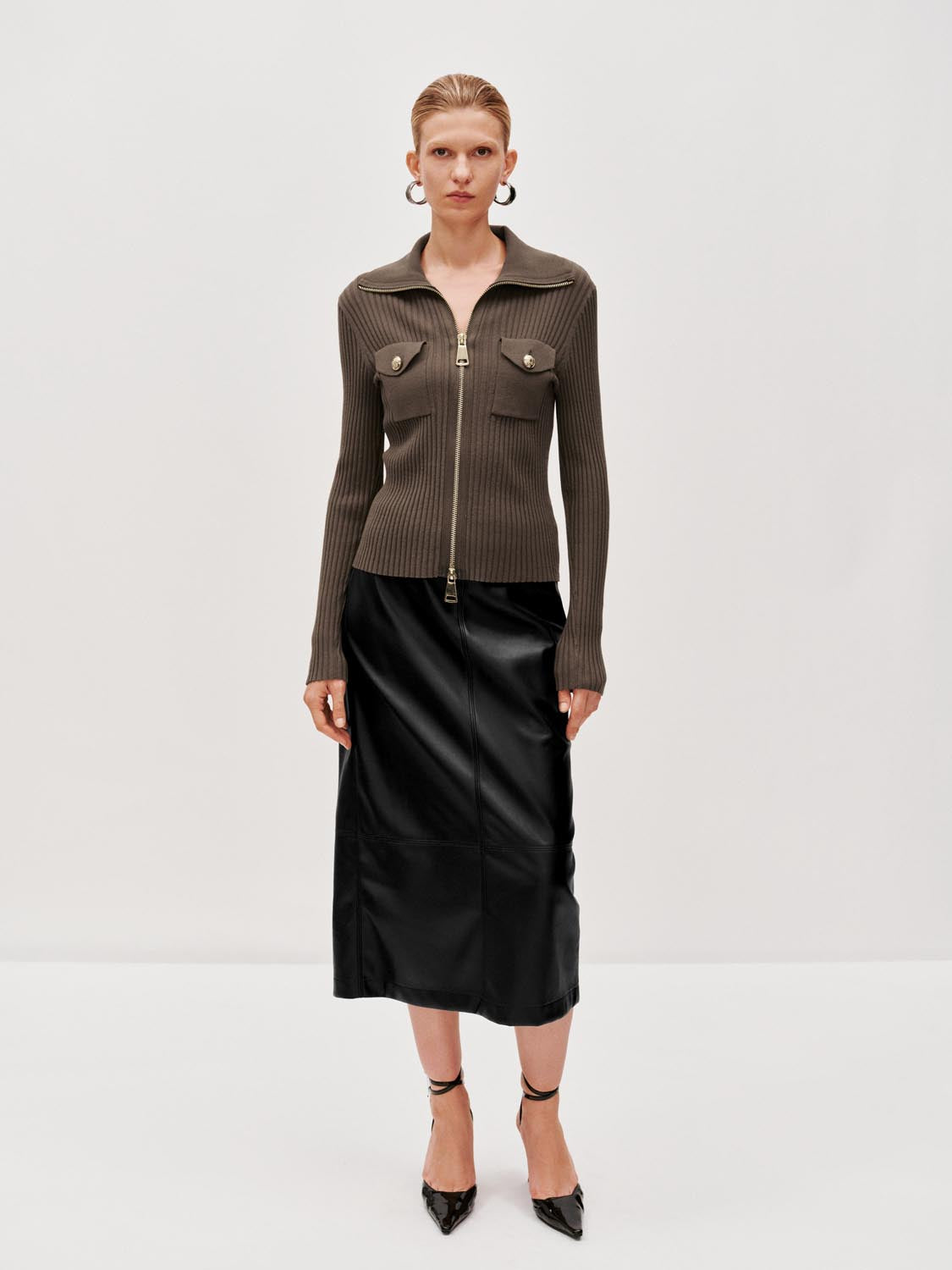 High Collar Knitted Cardigans