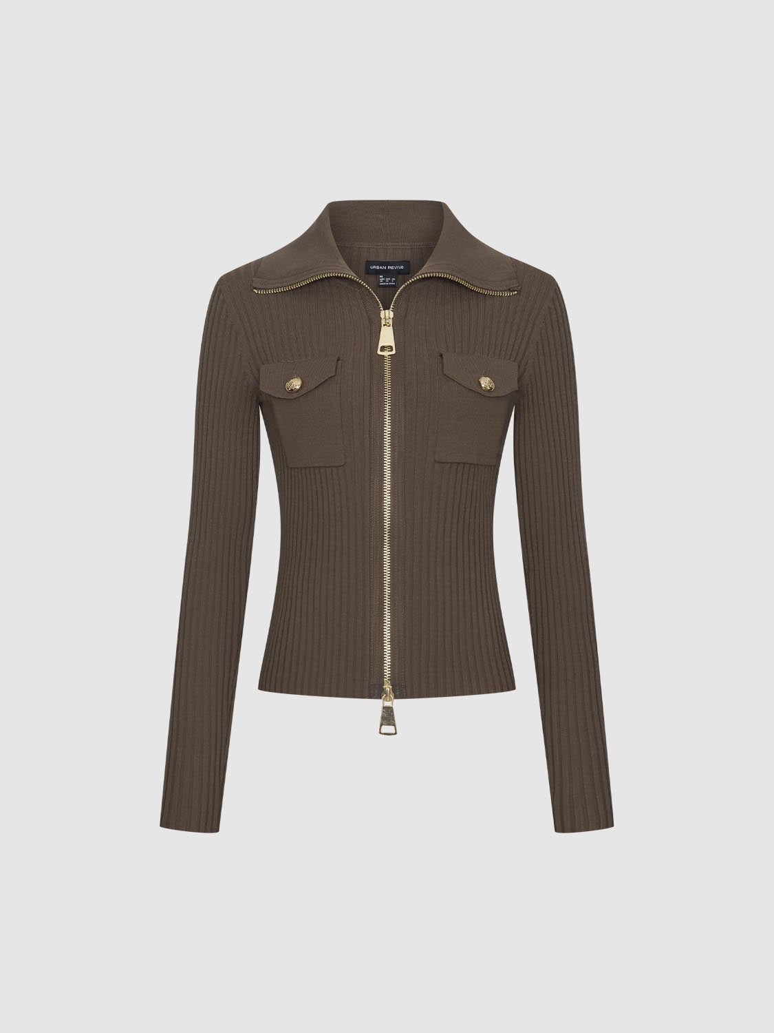 High Collar Knitted Cardigans