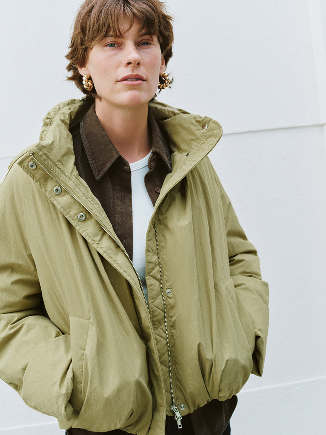 Zipper Fly Down Outerwear