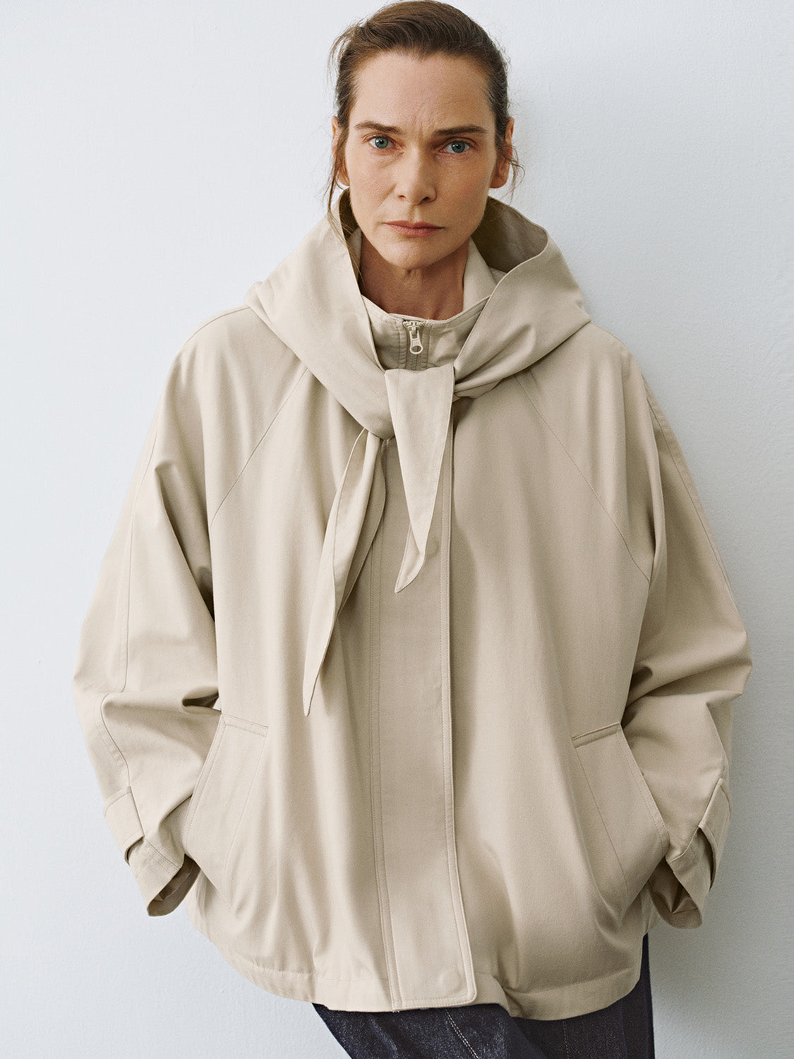 Ruffle Décor Zip Half Placket Jackets